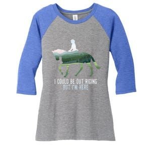 Funny Horseback Riding Gift Women's Tri-Blend 3/4-Sleeve Raglan Shirt