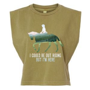 Funny Horseback Riding Gift Garment-Dyed Women's Muscle Tee