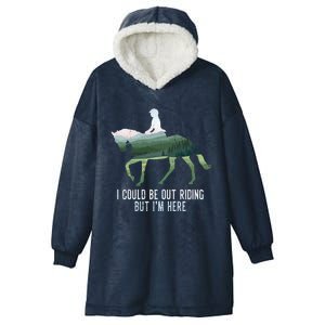 Funny Horseback Riding Gift Hooded Wearable Blanket