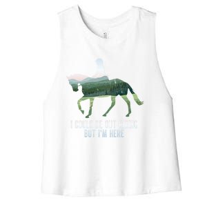 Funny Horseback Riding Gift Women's Racerback Cropped Tank