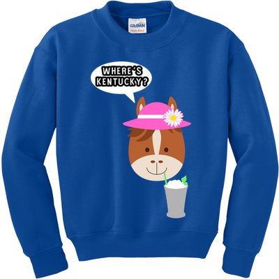Funny Horse Racing Derby Where's Kentucky Party Gift Kids Sweatshirt