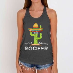 Fun Hilarious Roofing Joke Humor Funny Saying Roofer Women's Knotted Racerback Tank