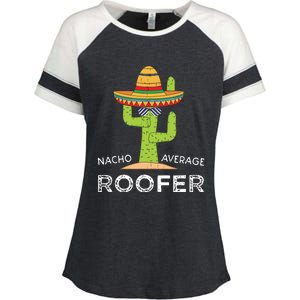 Fun Hilarious Roofing Joke Humor Funny Saying Roofer Enza Ladies Jersey Colorblock Tee