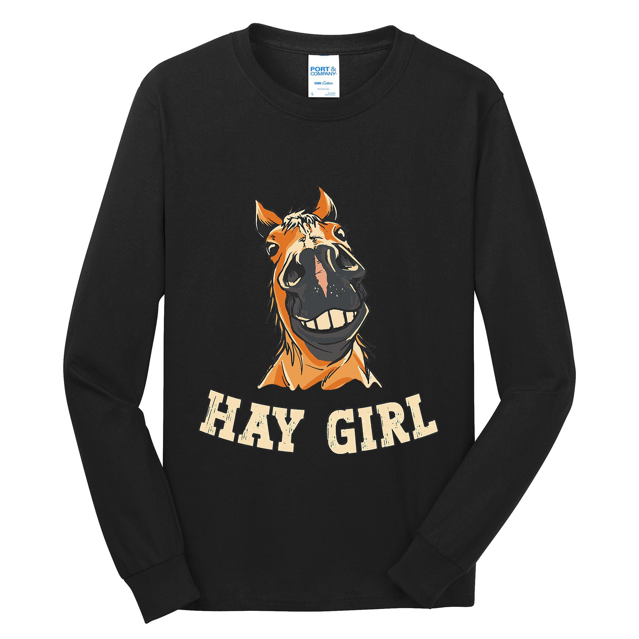 Funny Horseback Riding Equestrian Funny Horse Tall Long Sleeve T-Shirt