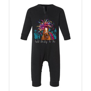 Funny Horse Racing On Derby Party 150th Ky Derby 2024 Infant Fleece One Piece