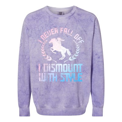 Funny Horse Racing Art For Women Horse Lover Equestrian Colorblast Crewneck Sweatshirt