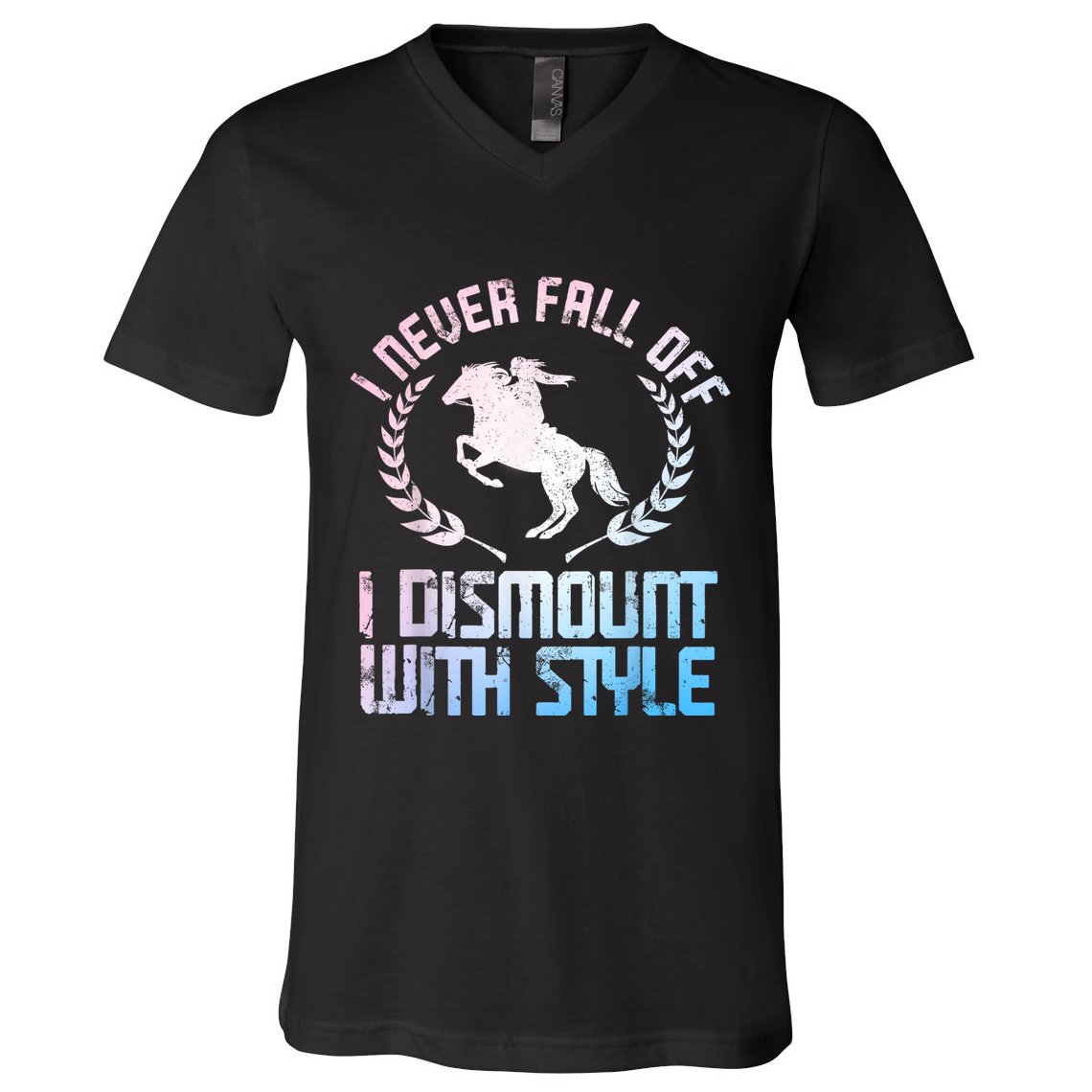 Funny Horse Racing Art For Women Horse Lover Equestrian V-Neck T-Shirt
