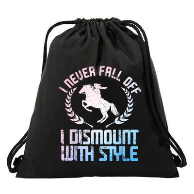 Funny Horse Racing Art For Women Horse Lover Equestrian Drawstring Bag