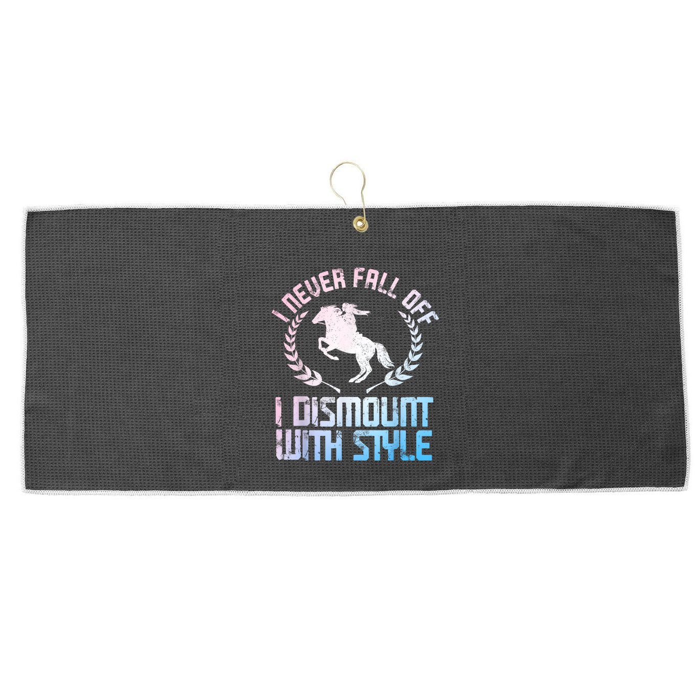 Funny Horse Racing Art For Women Horse Lover Equestrian Large Microfiber Waffle Golf Towel