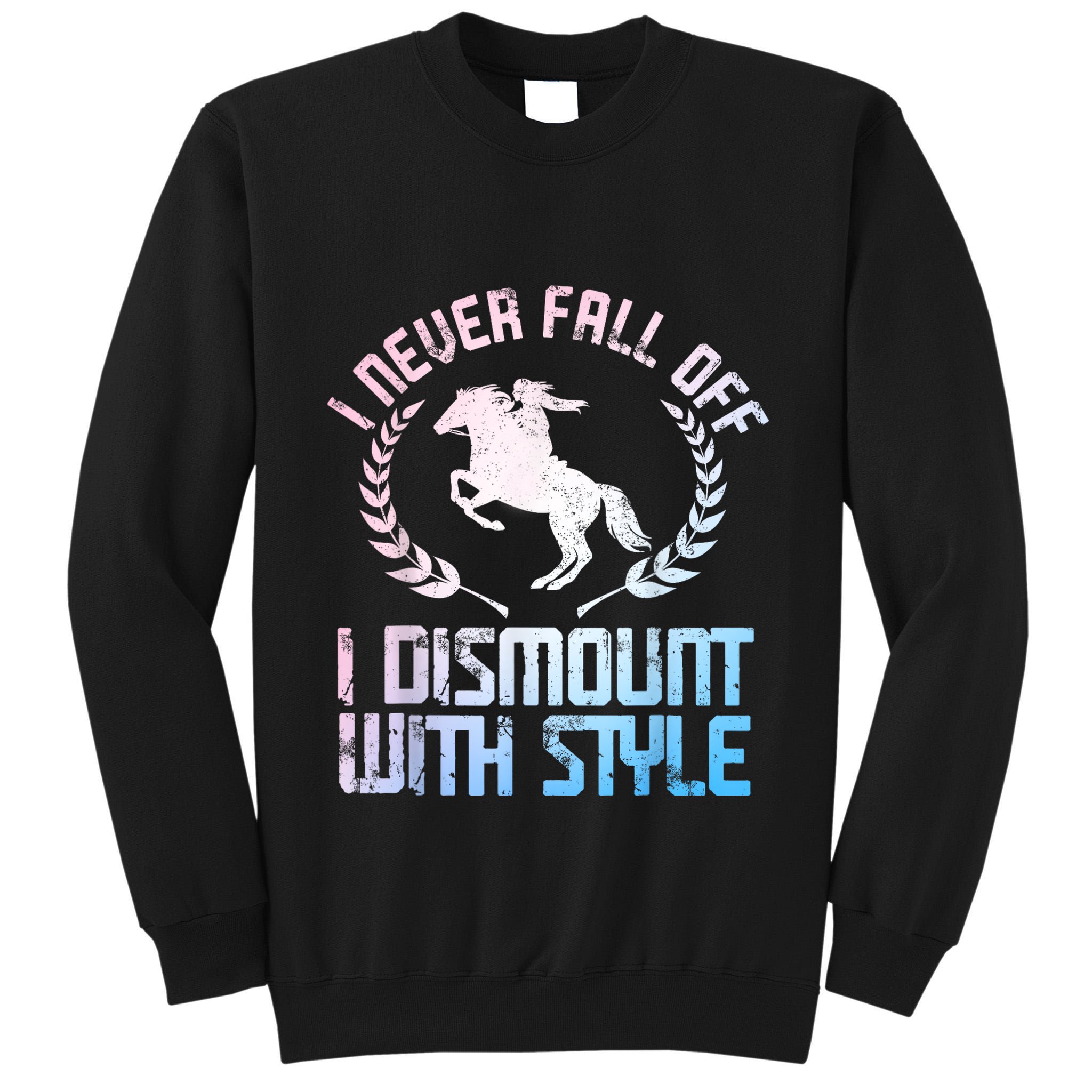 Funny Horse Racing Art For Women Horse Lover Equestrian Tall Sweatshirt