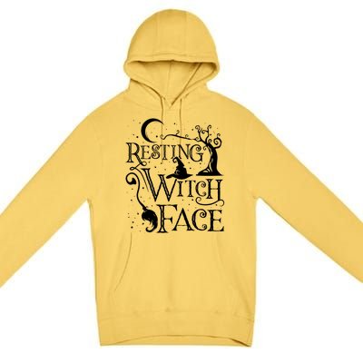 Funny Halloween Resting Witch Face Gift Premium Pullover Hoodie