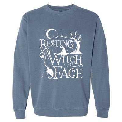 Funny Halloween Resting Witch Face Gift Garment-Dyed Sweatshirt