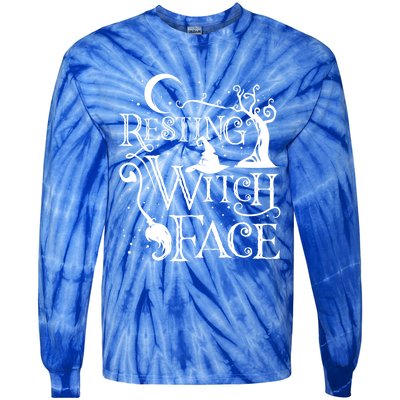 Funny Halloween Resting Witch Face Gift Tie-Dye Long Sleeve Shirt