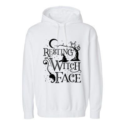 Funny Halloween Resting Witch Face Gift Garment-Dyed Fleece Hoodie