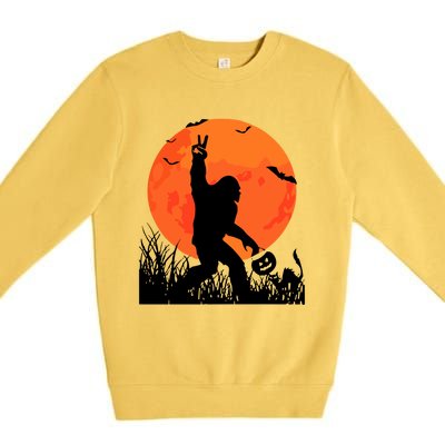 Funny Halloween Rocking Sasquatch Bigfoot Halloween Premium Crewneck Sweatshirt