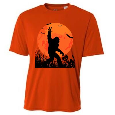 Funny Halloween Rocking Sasquatch Bigfoot Halloween Cooling Performance Crew T-Shirt