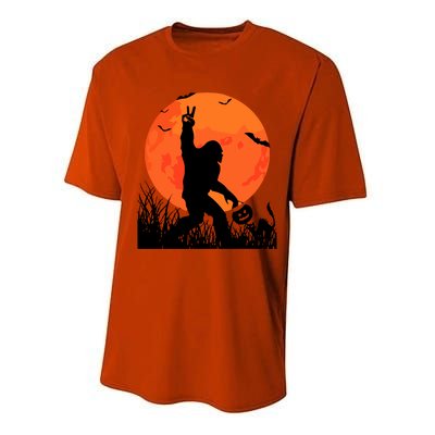 Funny Halloween Rocking Sasquatch Bigfoot Halloween Performance Sprint T-Shirt