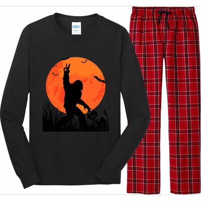 Funny Halloween Rocking Sasquatch Bigfoot Halloween Long Sleeve Pajama Set