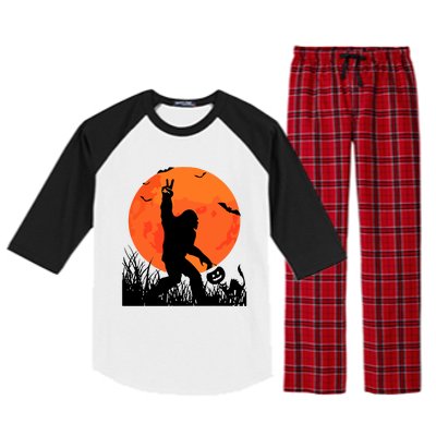 Funny Halloween Rocking Sasquatch Bigfoot Halloween Raglan Sleeve Pajama Set