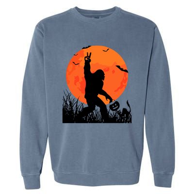 Funny Halloween Rocking Sasquatch Bigfoot Halloween Garment-Dyed Sweatshirt