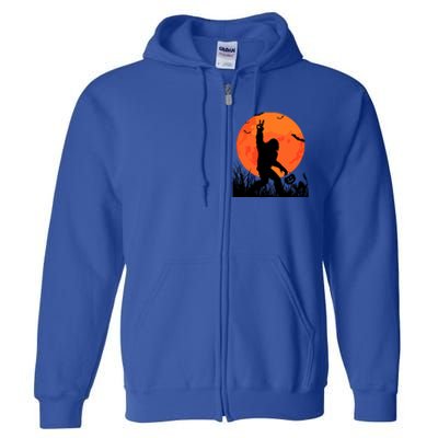 Funny Halloween Rocking Sasquatch Bigfoot Halloween Full Zip Hoodie