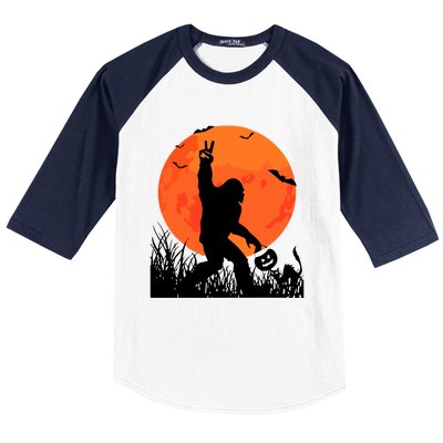 Funny Halloween Rocking Sasquatch Bigfoot Halloween Baseball Sleeve Shirt