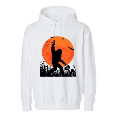 Funny Halloween Rocking Sasquatch Bigfoot Halloween Garment-Dyed Fleece Hoodie