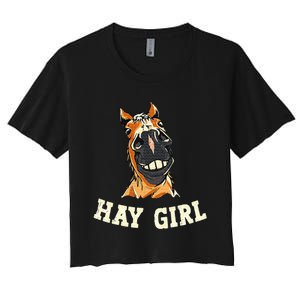 Funny Horseback Riding Equestrian Women's Crop Top Tee