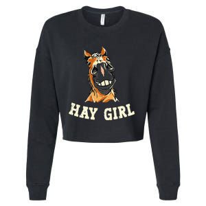 Funny Horseback Riding Equestrian Cropped Pullover Crew