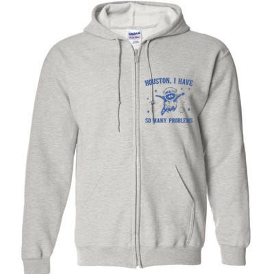 Funny Houston Raccoon Problems Design Full Zip Hoodie