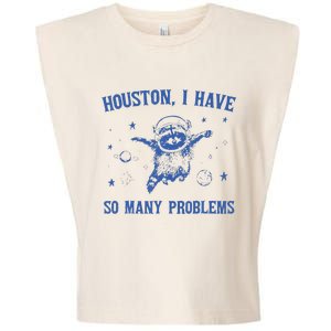 Funny Houston Raccoon Problems Design Garment-Dyed Women's Muscle Tee