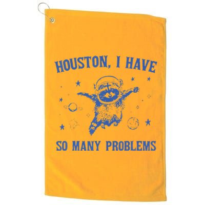 Funny Houston Raccoon Problems Design Platinum Collection Golf Towel