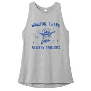 Funny Houston Raccoon Problems Design Ladies PosiCharge Tri-Blend Wicking Tank