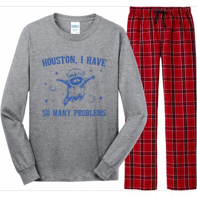 Funny Houston Raccoon Problems Design Long Sleeve Pajama Set