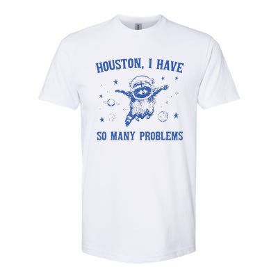 Funny Houston Raccoon Problems Design Softstyle® CVC T-Shirt