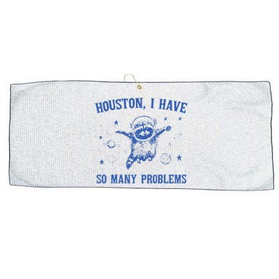 Funny Houston Raccoon Problems Design Large Microfiber Waffle Golf Towel