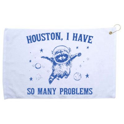 Funny Houston Raccoon Problems Design Grommeted Golf Towel