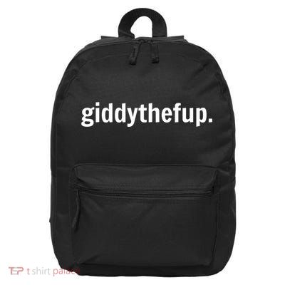 Funny Horse Racing Gift GIDDY THE F UP 16 in Basic Backpack