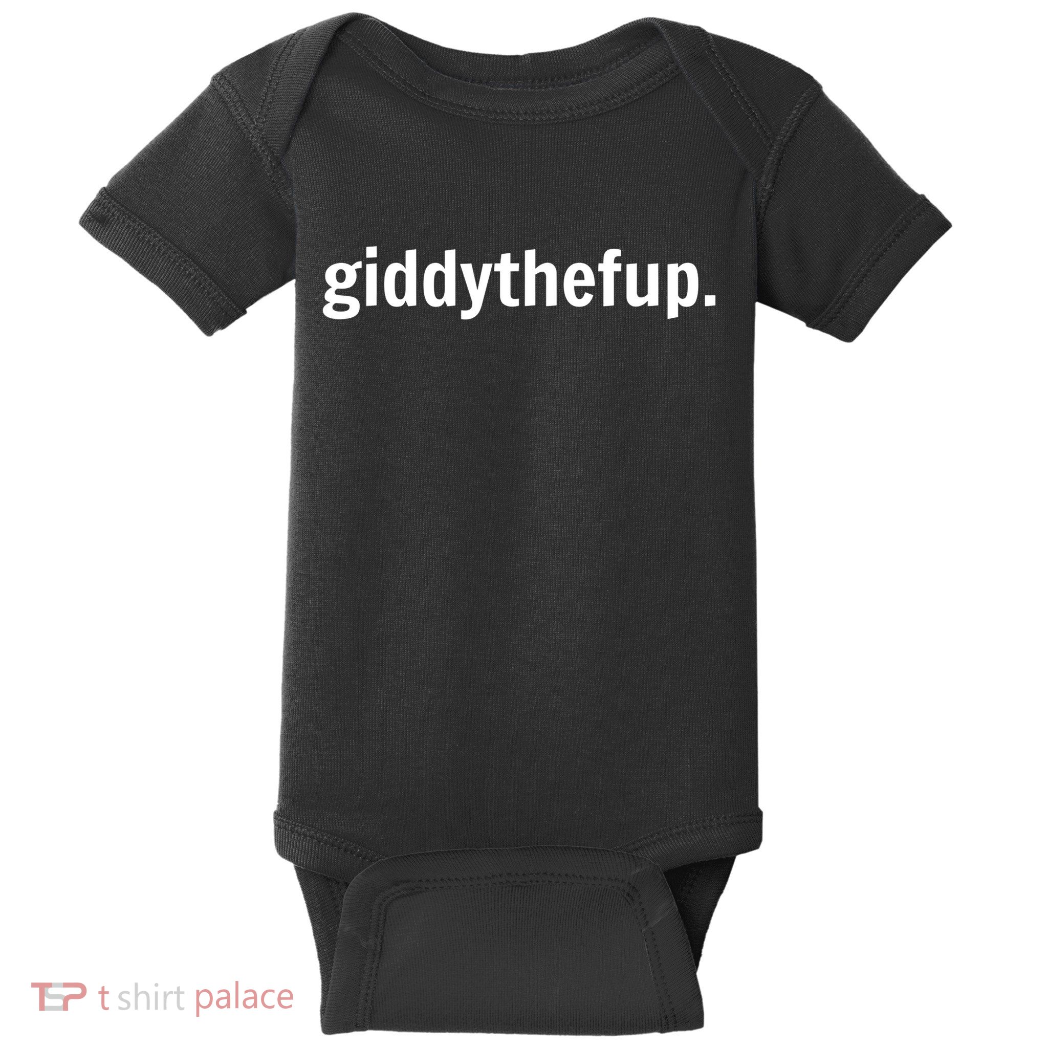 Funny Horse Racing Gift GIDDY THE F UP Baby Bodysuit