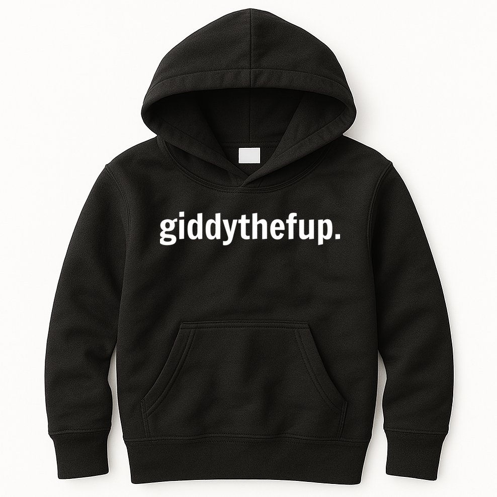 Funny Horse Racing Gift GIDDY THE F UP Kids Hoodie