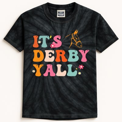 Funny Horse Racing ItS Derby Yall Kids Tie-Dye T-Shirt