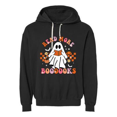 Funny Halloween Read More Books Cute Boo read a book Garment-Dyed Fleece Hoodie