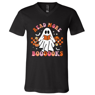 Funny Halloween Read More Books Cute Boo read a book V-Neck T-Shirt