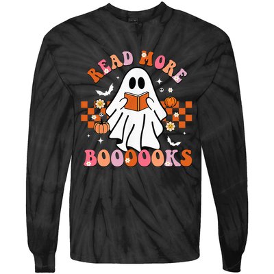 Funny Halloween Read More Books Cute Boo read a book Tie-Dye Long Sleeve Shirt