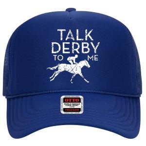 Funny Horse Racing Derby Race Owner Lover High Crown Mesh Back Trucker Hat