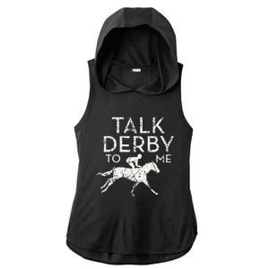 Funny Horse Racing Derby Race Owner Lover Ladies PosiCharge Tri-Blend Wicking Draft Hoodie Tank