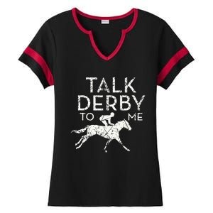 Funny Horse Racing Derby Race Owner Lover Ladies Halftime Notch Neck Tee