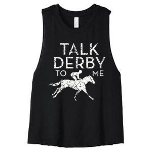 Funny Horse Racing Derby Race Owner Lover Women's Racerback Cropped Tank