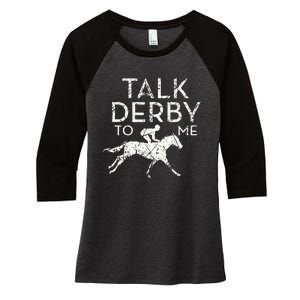 Funny Horse Racing Derby Race Owner Lover Women's Tri-Blend 3/4-Sleeve Raglan Shirt