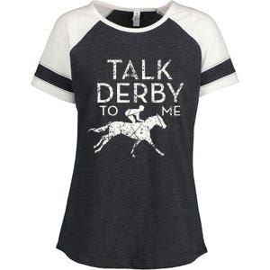 Funny Horse Racing Derby Race Owner Lover Enza Ladies Jersey Colorblock Tee